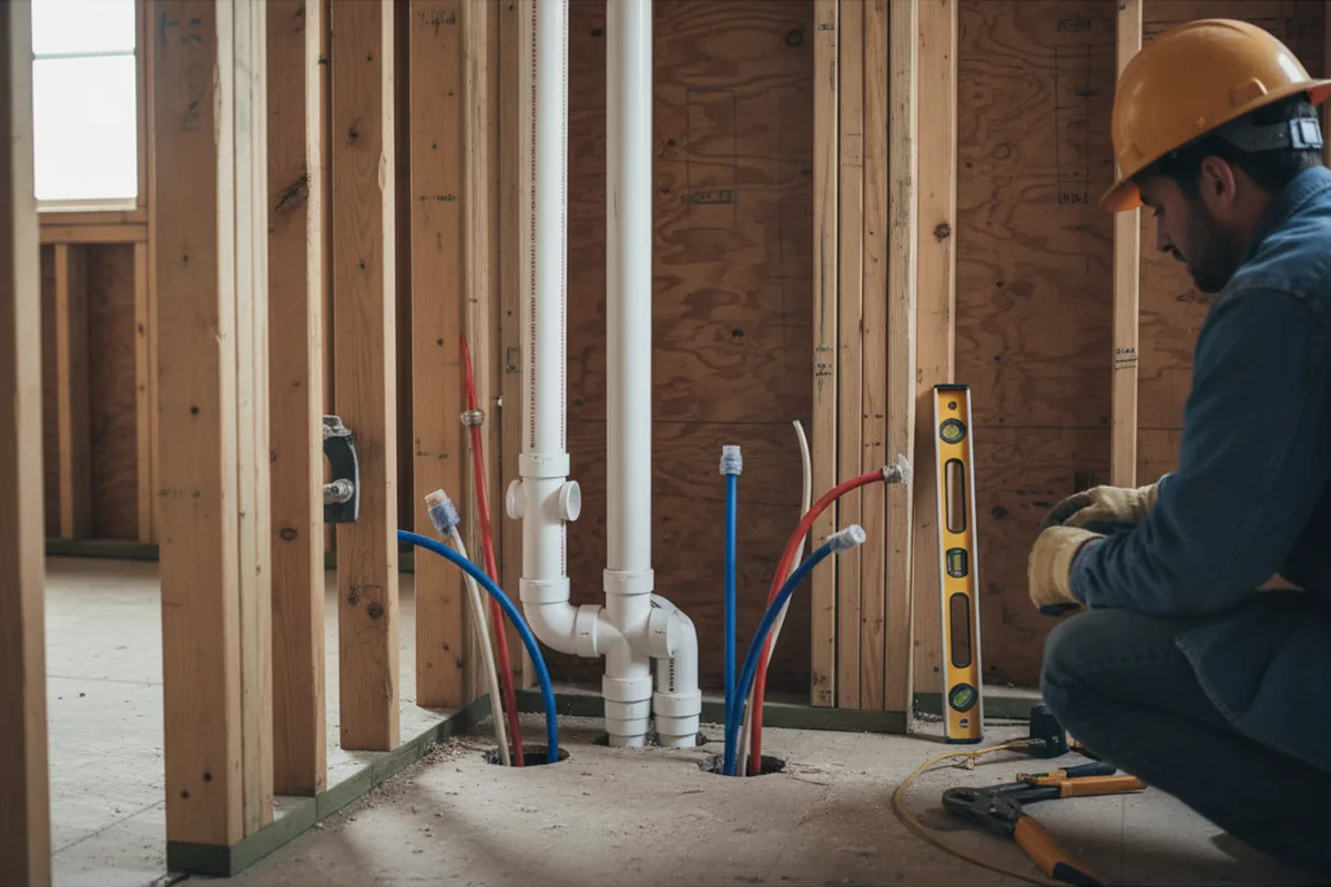 Drain and supply rough-in during Garbage Disposal Repair in Red Lodge